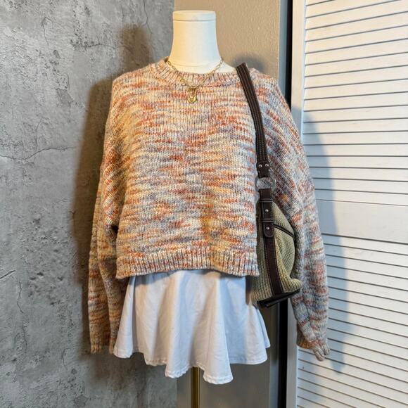 Preppy Soft Multicolored Oversized Fall Sweater - Picture 1 of 5